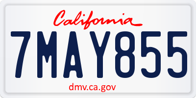 CA license plate 7MAY855
