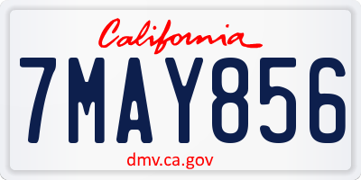 CA license plate 7MAY856