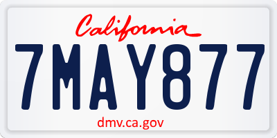 CA license plate 7MAY877