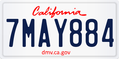 CA license plate 7MAY884