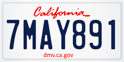 CA license plate 7MAY891