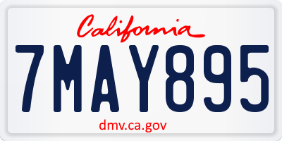 CA license plate 7MAY895