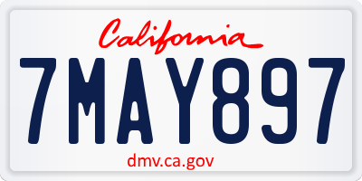 CA license plate 7MAY897