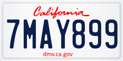CA license plate 7MAY899