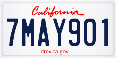 CA license plate 7MAY901