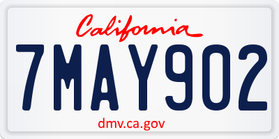 CA license plate 7MAY902