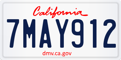 CA license plate 7MAY912