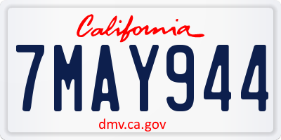 CA license plate 7MAY944