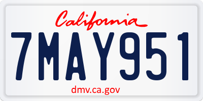 CA license plate 7MAY951