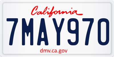 CA license plate 7MAY970