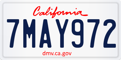 CA license plate 7MAY972