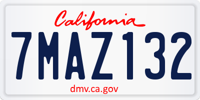 CA license plate 7MAZ132