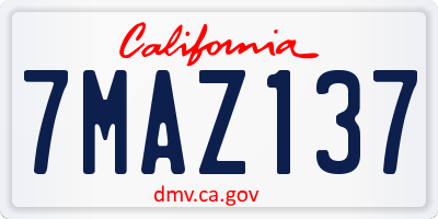 CA license plate 7MAZ137