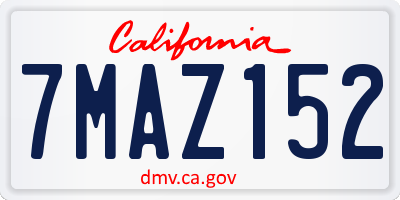 CA license plate 7MAZ152
