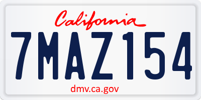 CA license plate 7MAZ154