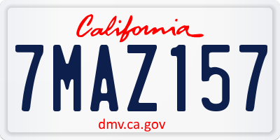 CA license plate 7MAZ157
