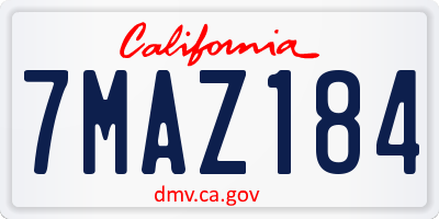 CA license plate 7MAZ184