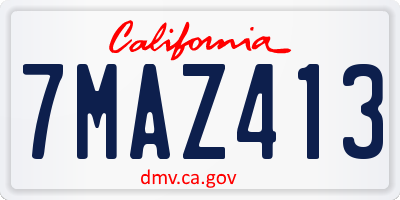CA license plate 7MAZ413