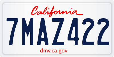 CA license plate 7MAZ422