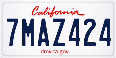 CA license plate 7MAZ424
