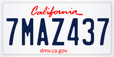 CA license plate 7MAZ437