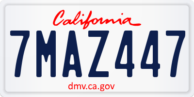 CA license plate 7MAZ447