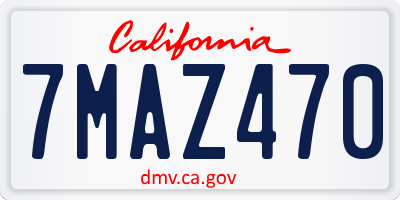 CA license plate 7MAZ470