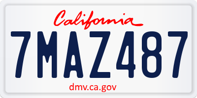 CA license plate 7MAZ487