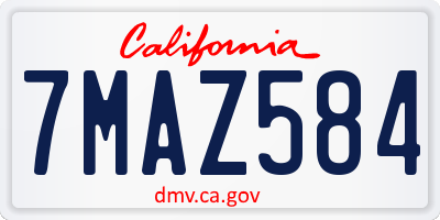 CA license plate 7MAZ584