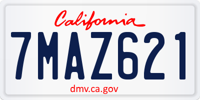 CA license plate 7MAZ621