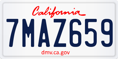 CA license plate 7MAZ659