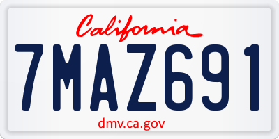 CA license plate 7MAZ691