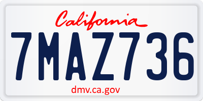 CA license plate 7MAZ736