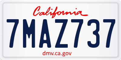 CA license plate 7MAZ737