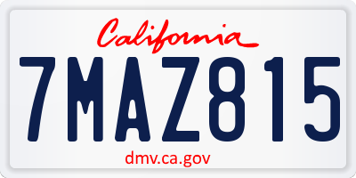 CA license plate 7MAZ815
