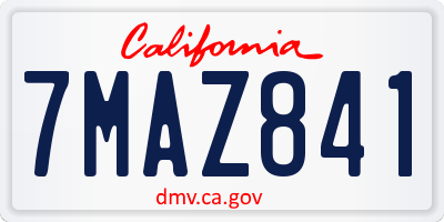 CA license plate 7MAZ841