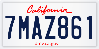 CA license plate 7MAZ861