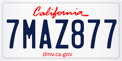 CA license plate 7MAZ877