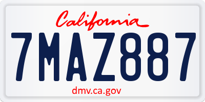 CA license plate 7MAZ887