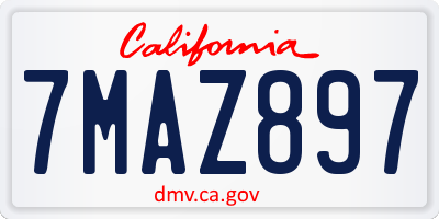 CA license plate 7MAZ897