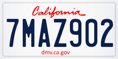 CA license plate 7MAZ902