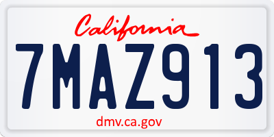 CA license plate 7MAZ913