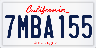 CA license plate 7MBA155