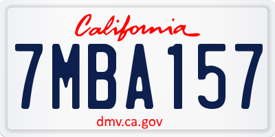 CA license plate 7MBA157