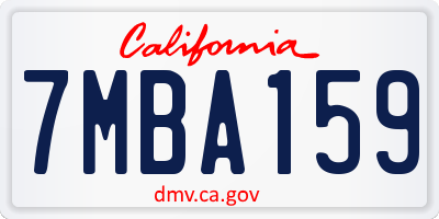 CA license plate 7MBA159