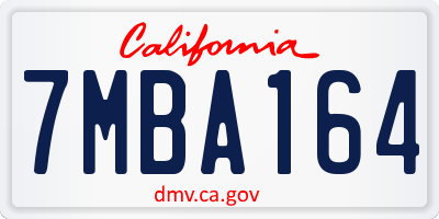 CA license plate 7MBA164