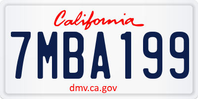 CA license plate 7MBA199