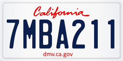 CA license plate 7MBA211