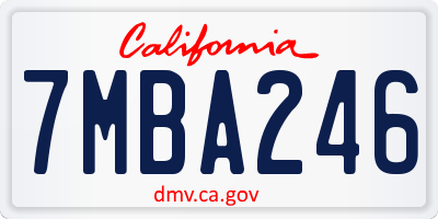 CA license plate 7MBA246