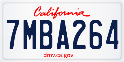 CA license plate 7MBA264